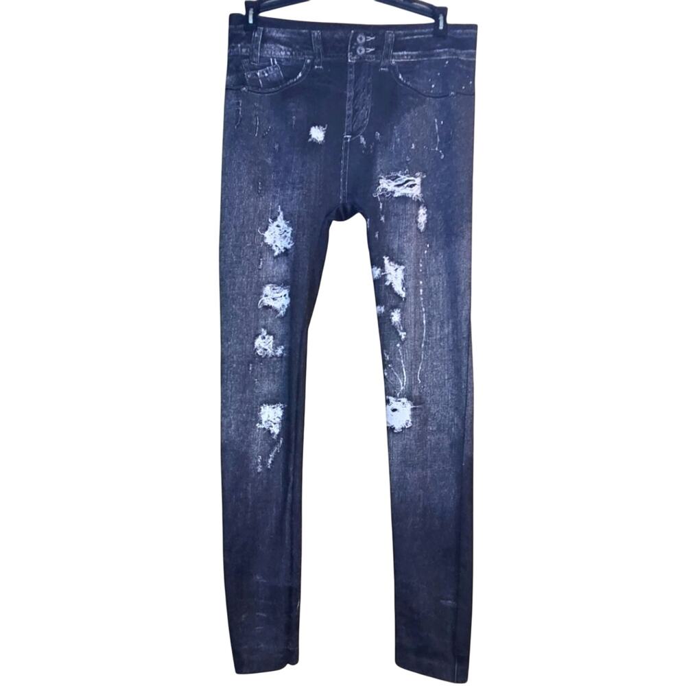Cloya Large/XL Distressed Look Leggings [0114]
